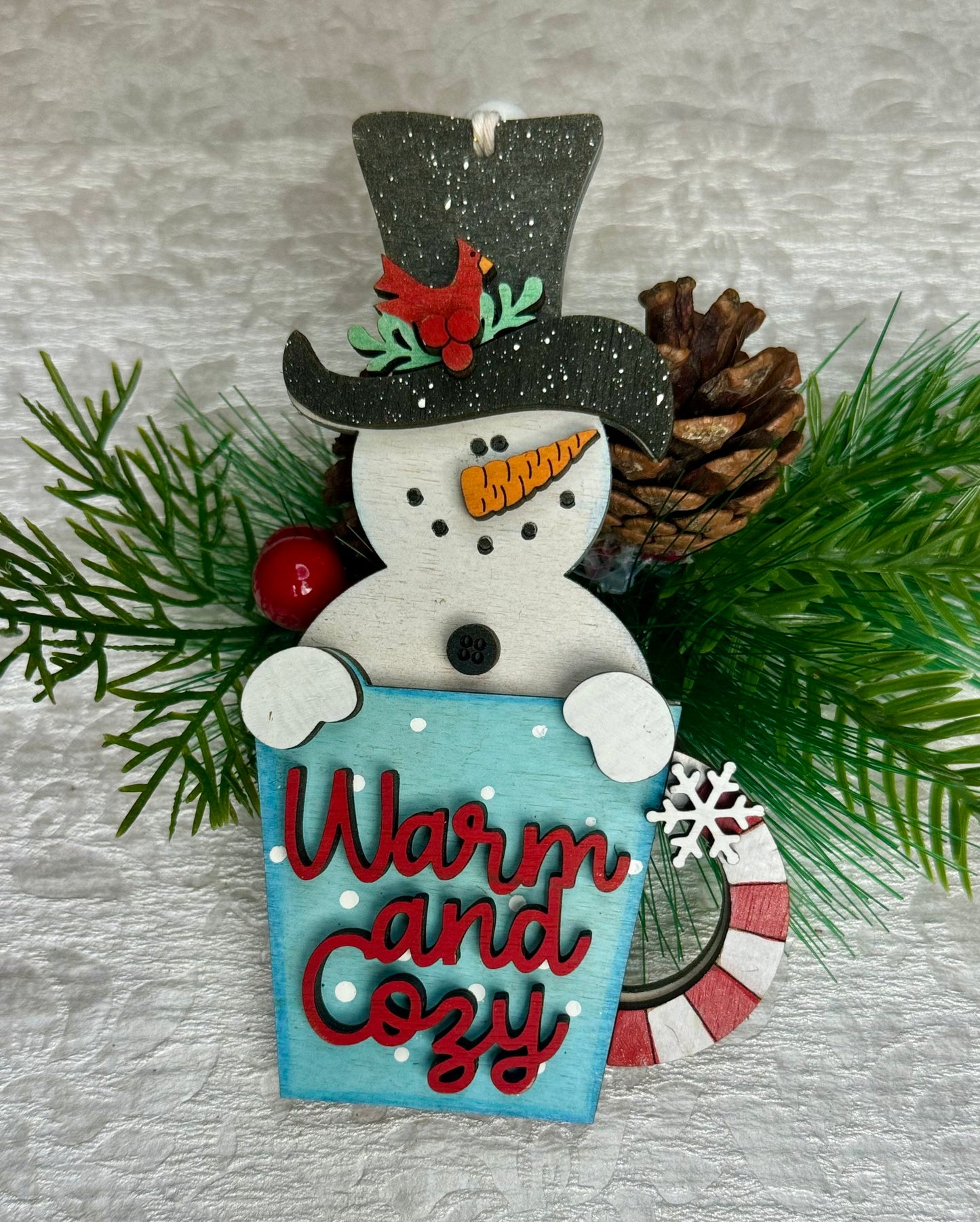 Warm and Cozy Snowman Christmas Ornament