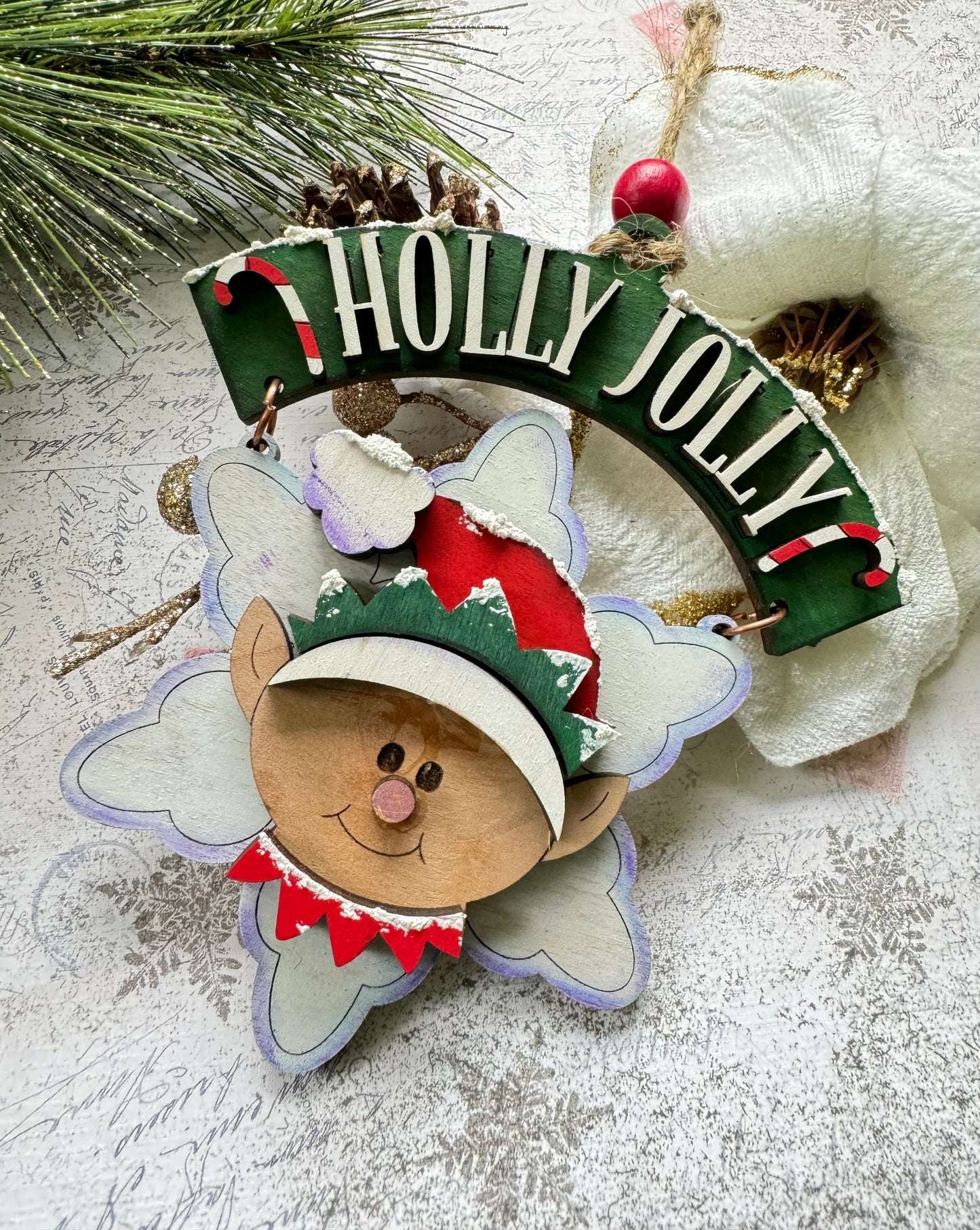 Elf Swinging Snowflake