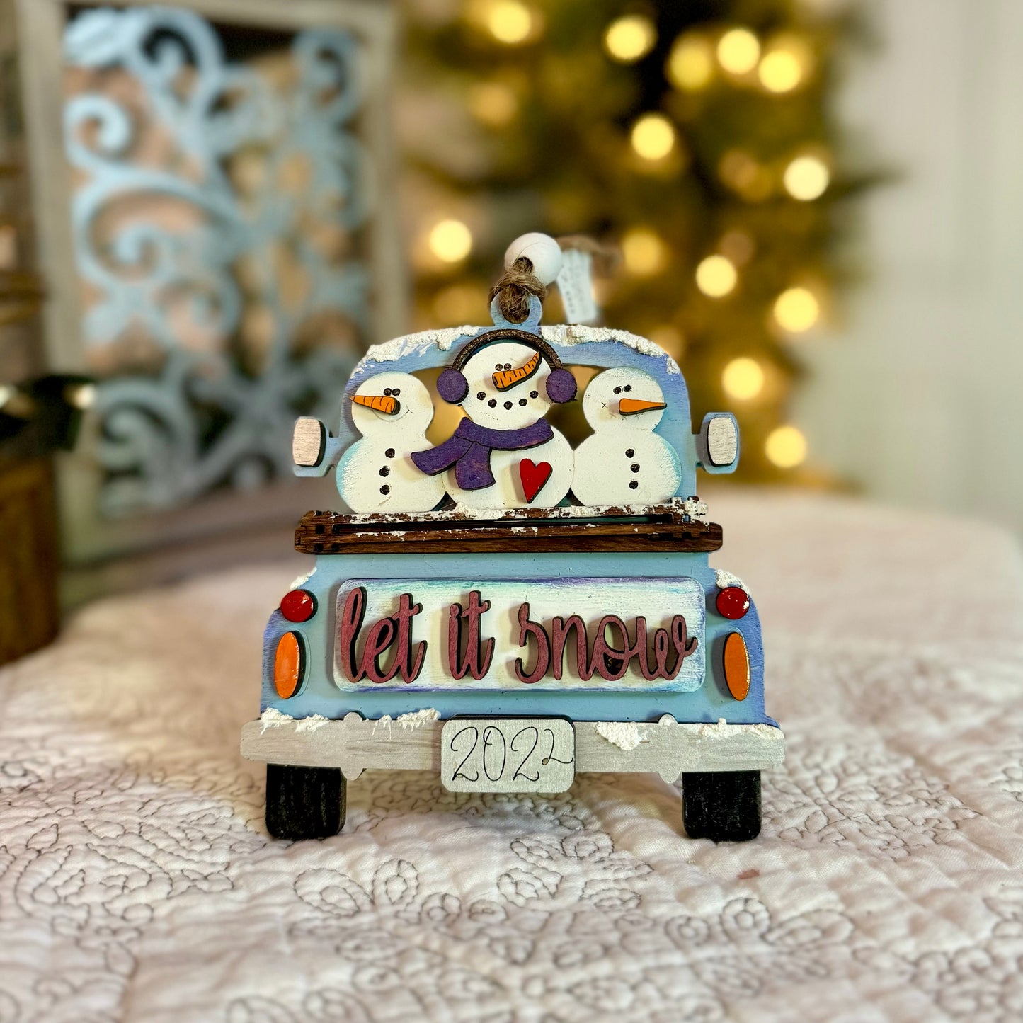 Festive Holiday Truck Ornaments