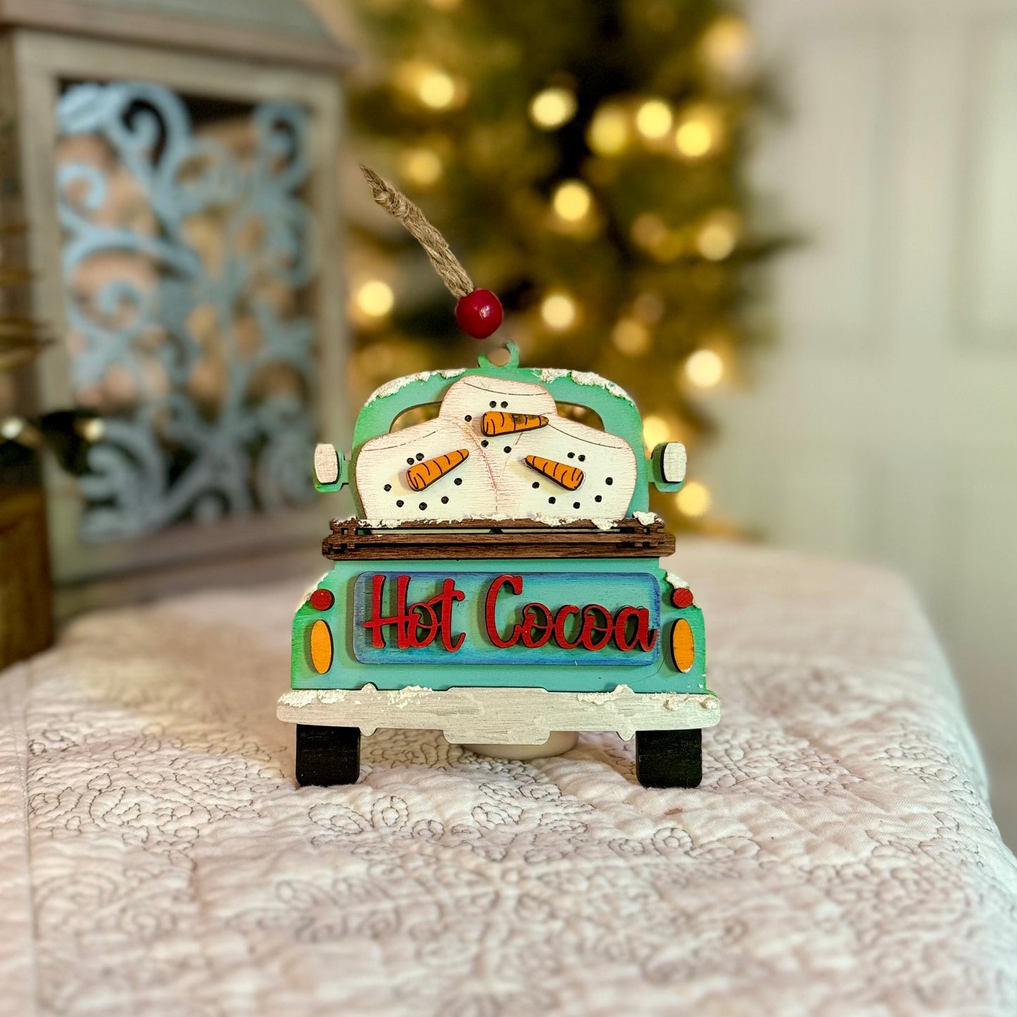 Festive Holiday Truck Ornaments