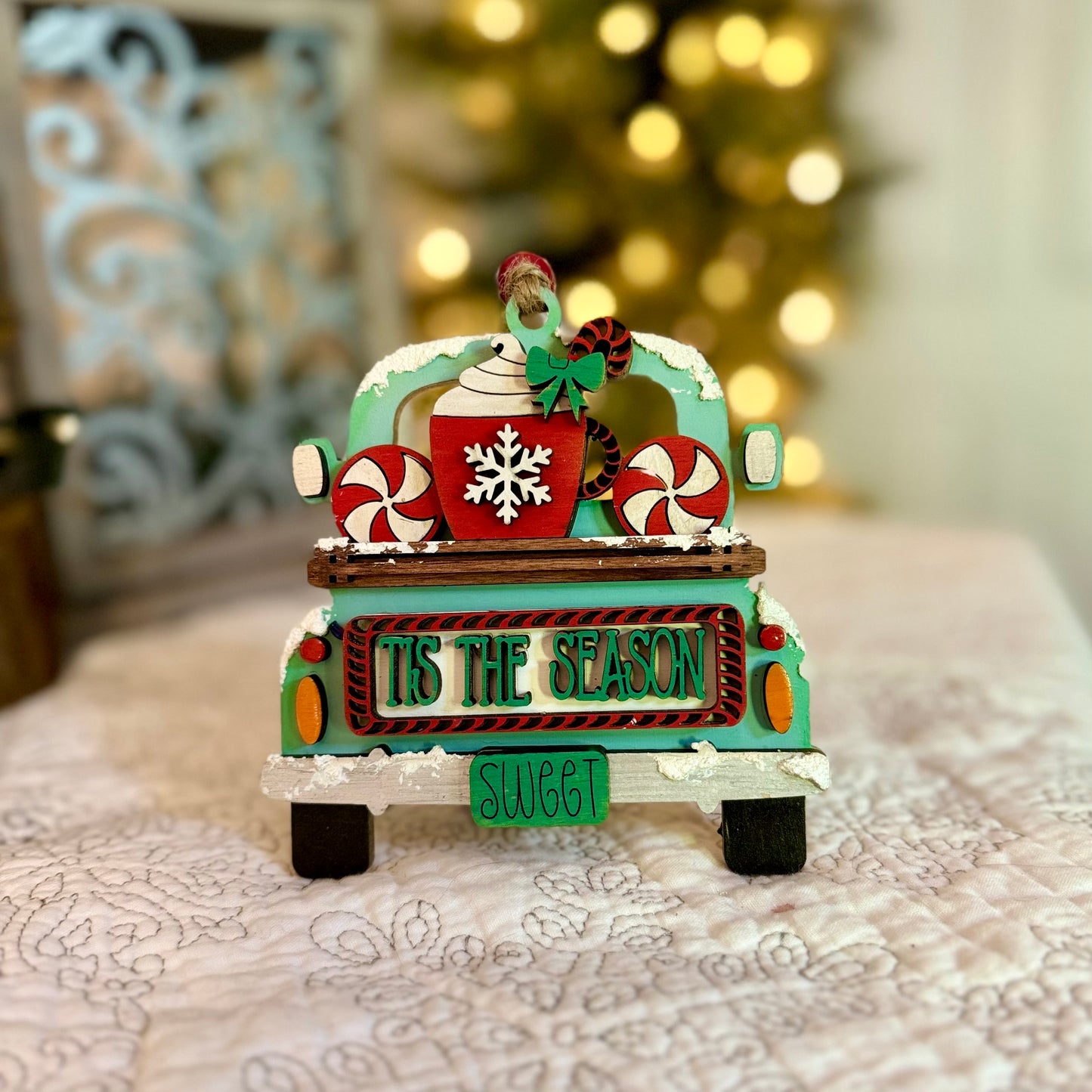 Festive Holiday Truck Ornaments