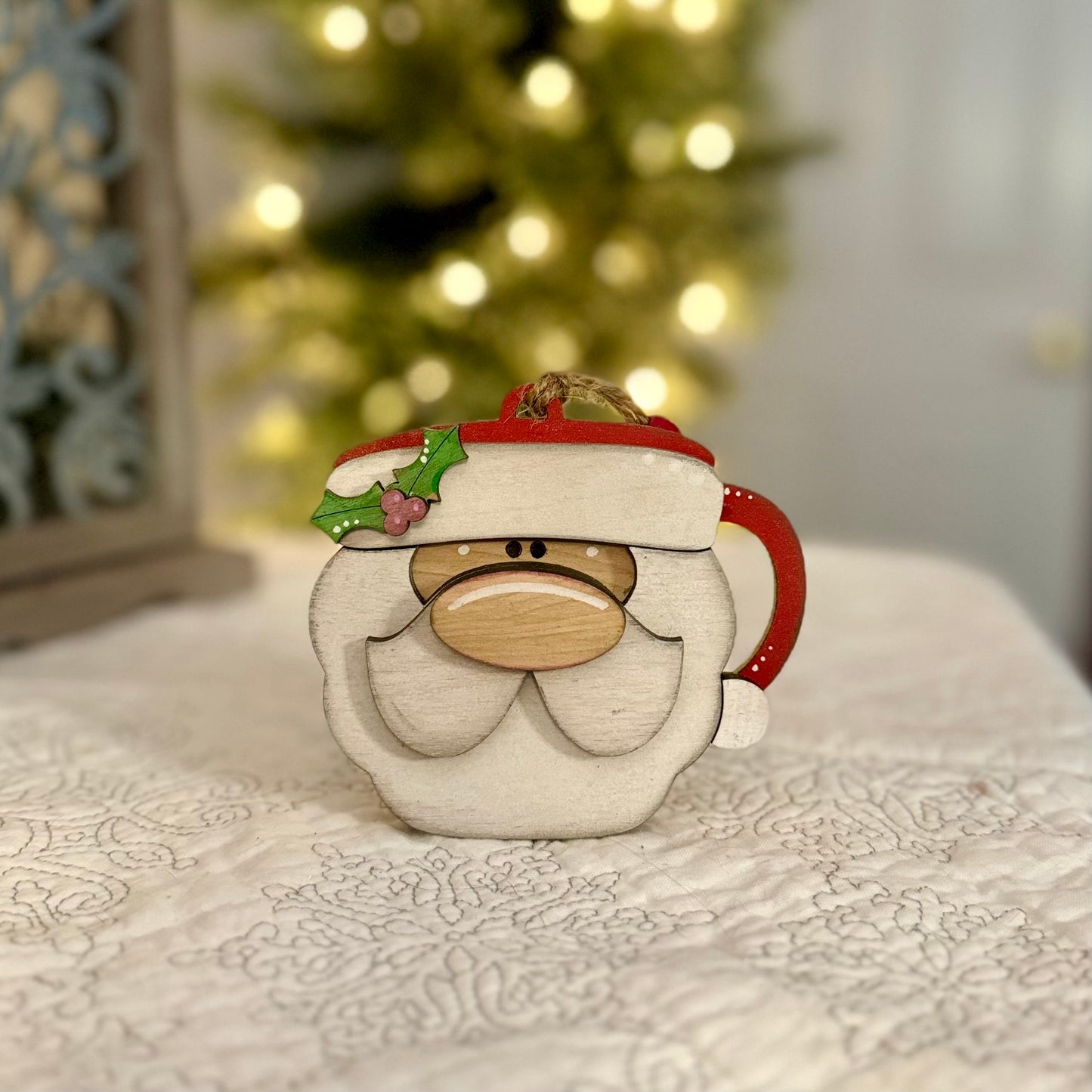 Santa Mug Christmas Ornament