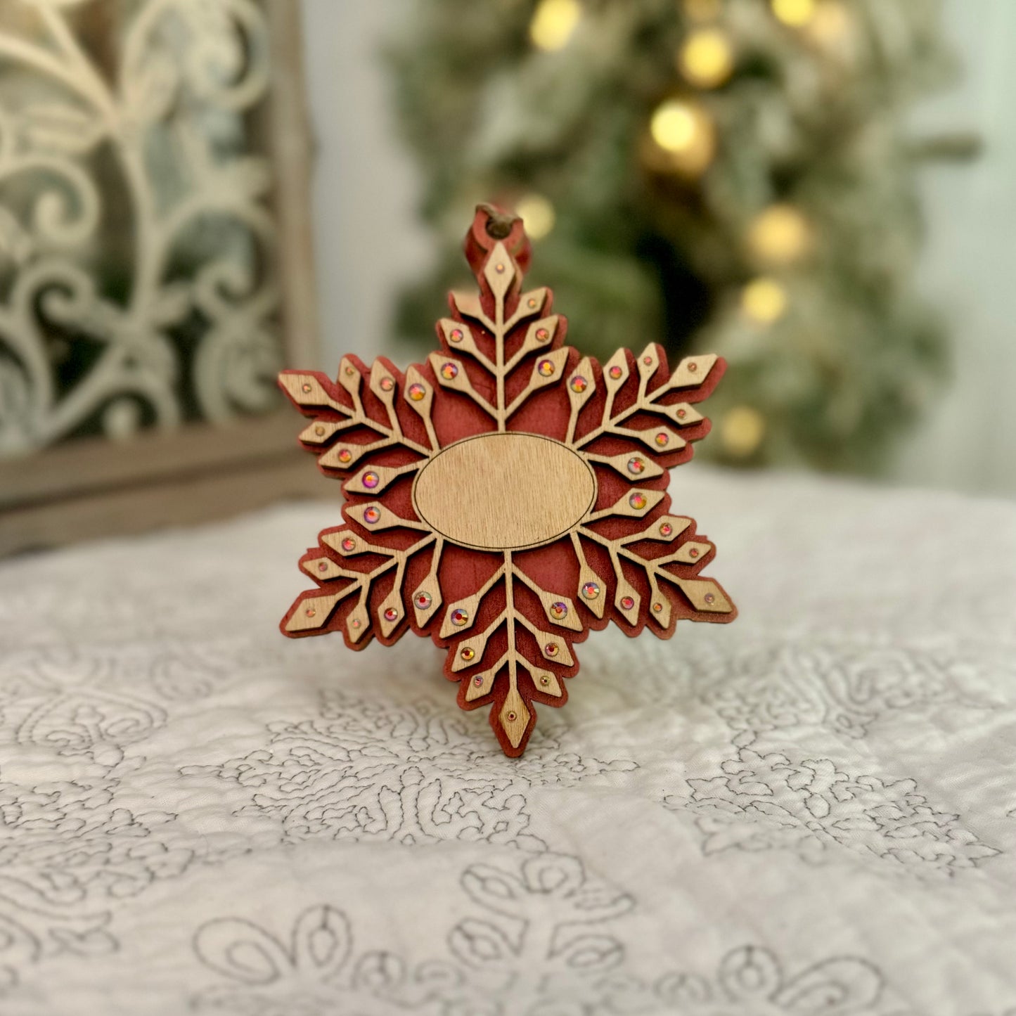 Personalized Crystal Snowflake Christmas Ornament