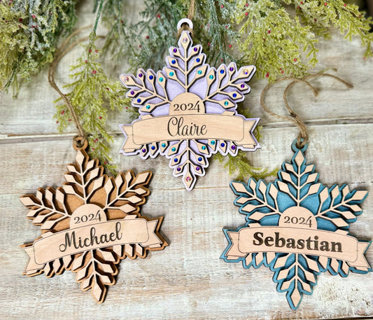 Personalized Snowflake Christmas Ornament