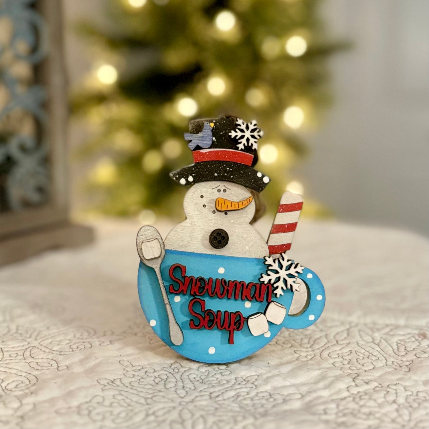 Snowman Soup Christmas Ornament