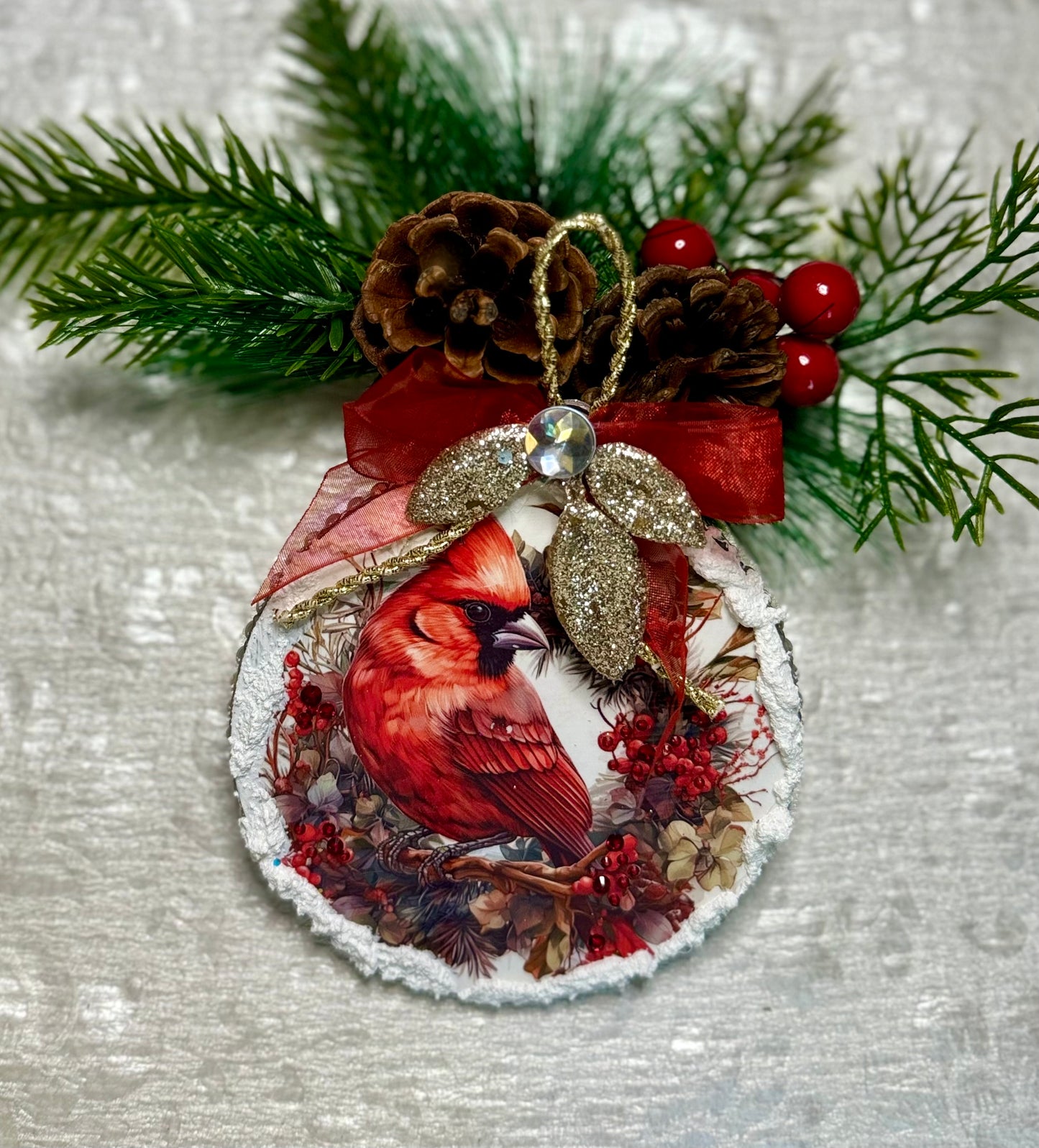 Cardinal and Berries Ornament