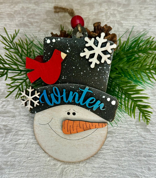 Cardinal Winter Snowman