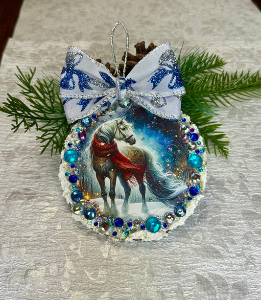 Winter Horse Christmas Ornament