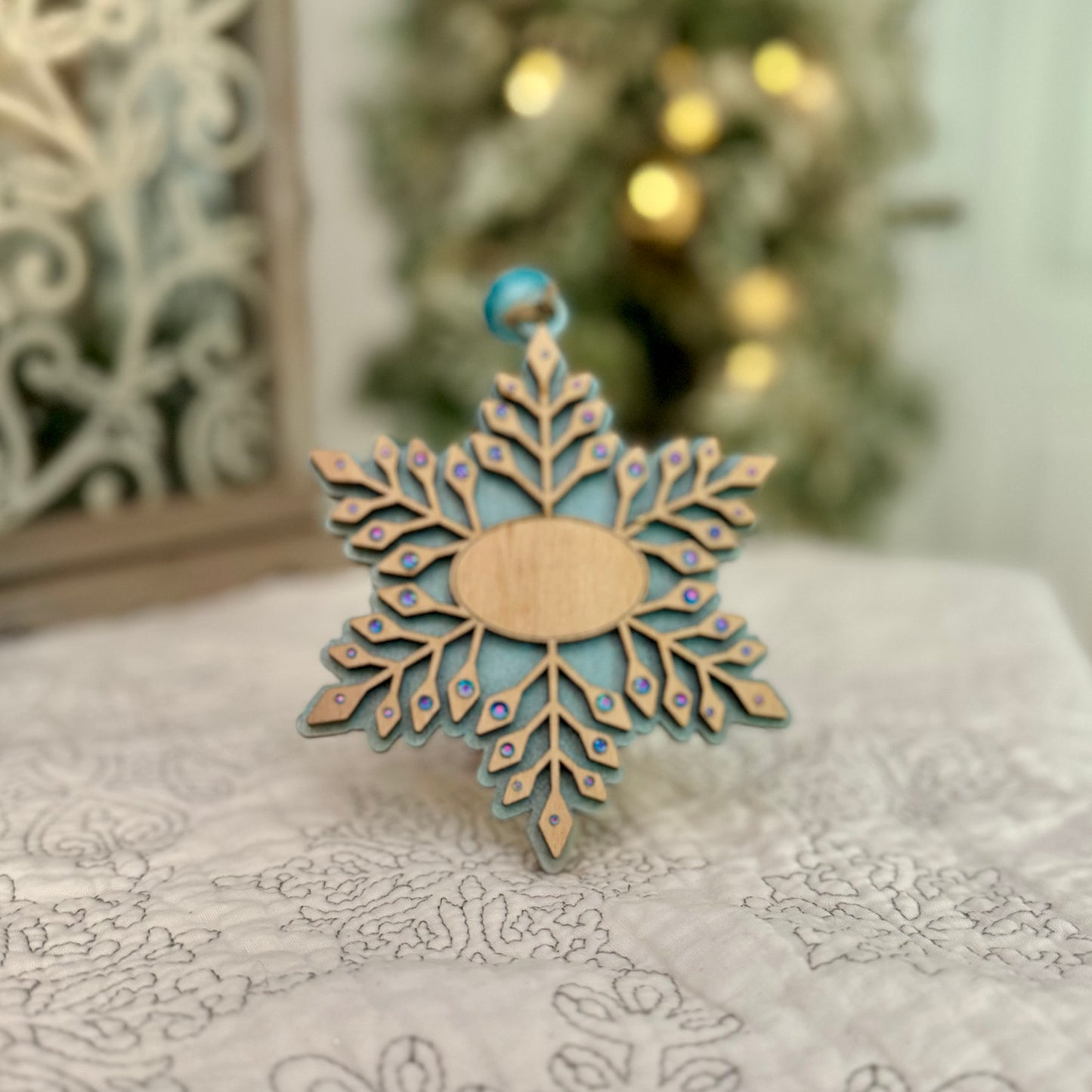 Personalized Crystal Snowflake Christmas Ornament